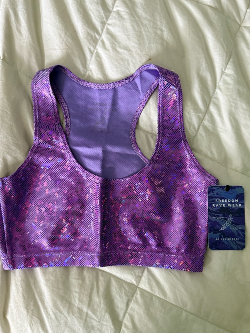 Freedom Rave Wear Lilac Dreams Sportiva Bra Top